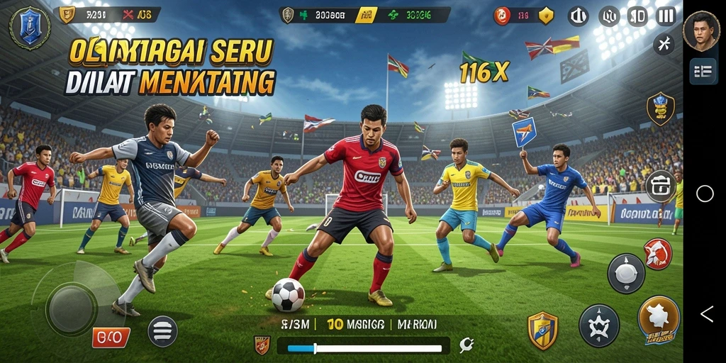 Tangkapan layar 116X menampilkan aksi olahraga yang seru dan dinamis.