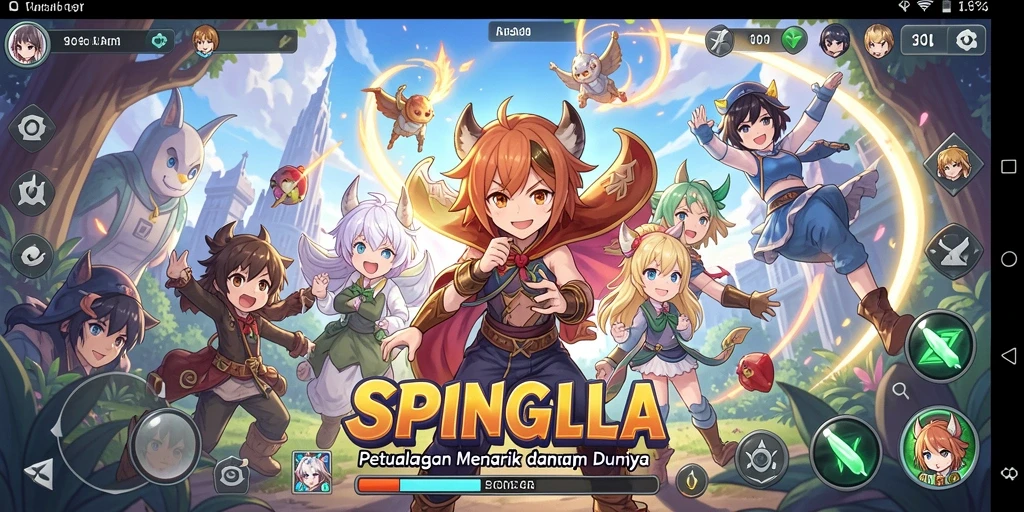 Tampilan gameplay SPINGILA yang seru dan penuh warna.